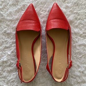 CLUB MONACO | POINTY TOED SLINGBACKS (Red)